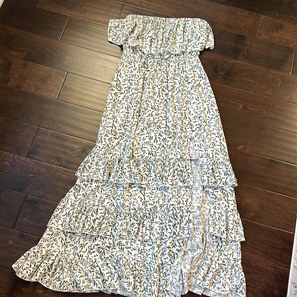 Strapless Ruffle Trim Maxi Dress - Picture 3 of 5